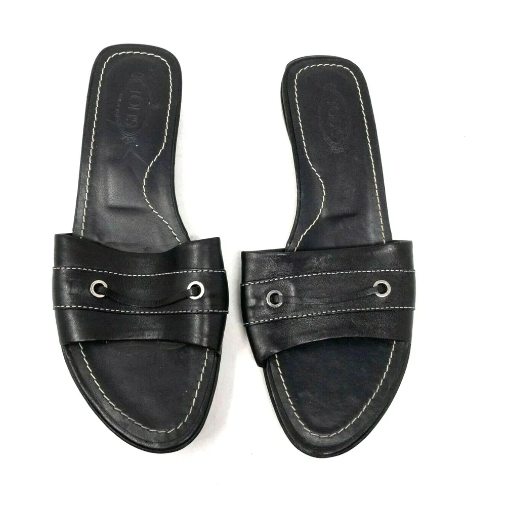 Tods Slides Leather Sandals - Picture 1 of 7